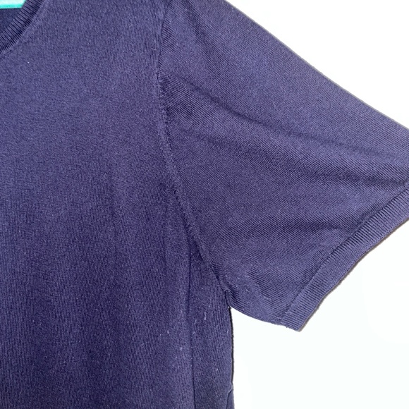 EUC Loft Striped Crossover Back Mixed Media Sweater Tee Size 4X - Picture 5 of 8